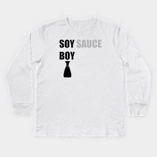 Soy Sauce Boy Asian Joke Design Kids Long Sleeve T-Shirt